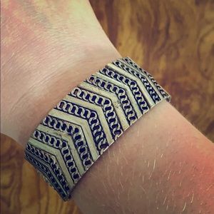 Silver Chevron Bracelet